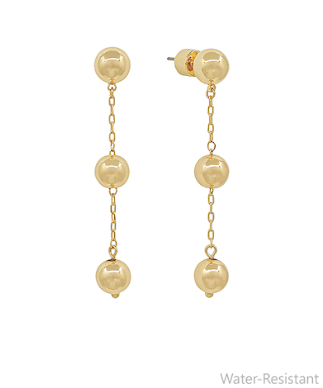 Gold 6mm CCB 3 Drop Earrings
