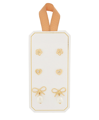 Bow & Heart Earrings Set