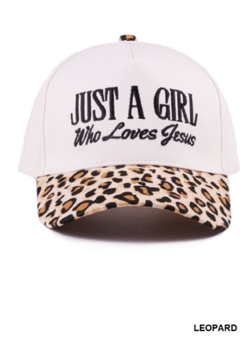 Just a girl who loves Jesus two-tone canvas cap ( 2 COLORS)