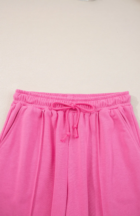 Pink Collared Pullover and Pants Set