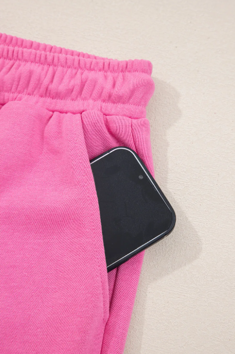 Pink Collared Pullover and Pants Set