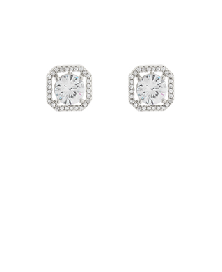 CZ Octagon Earrings