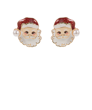 Santa Claus Enamel Earrings