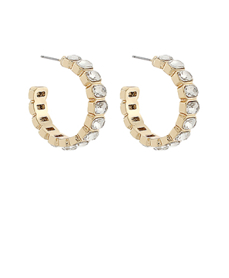 Pave Stone Hoops