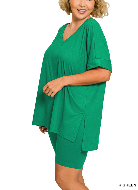 Kelly Green Biker Set (SIZES S-3X)