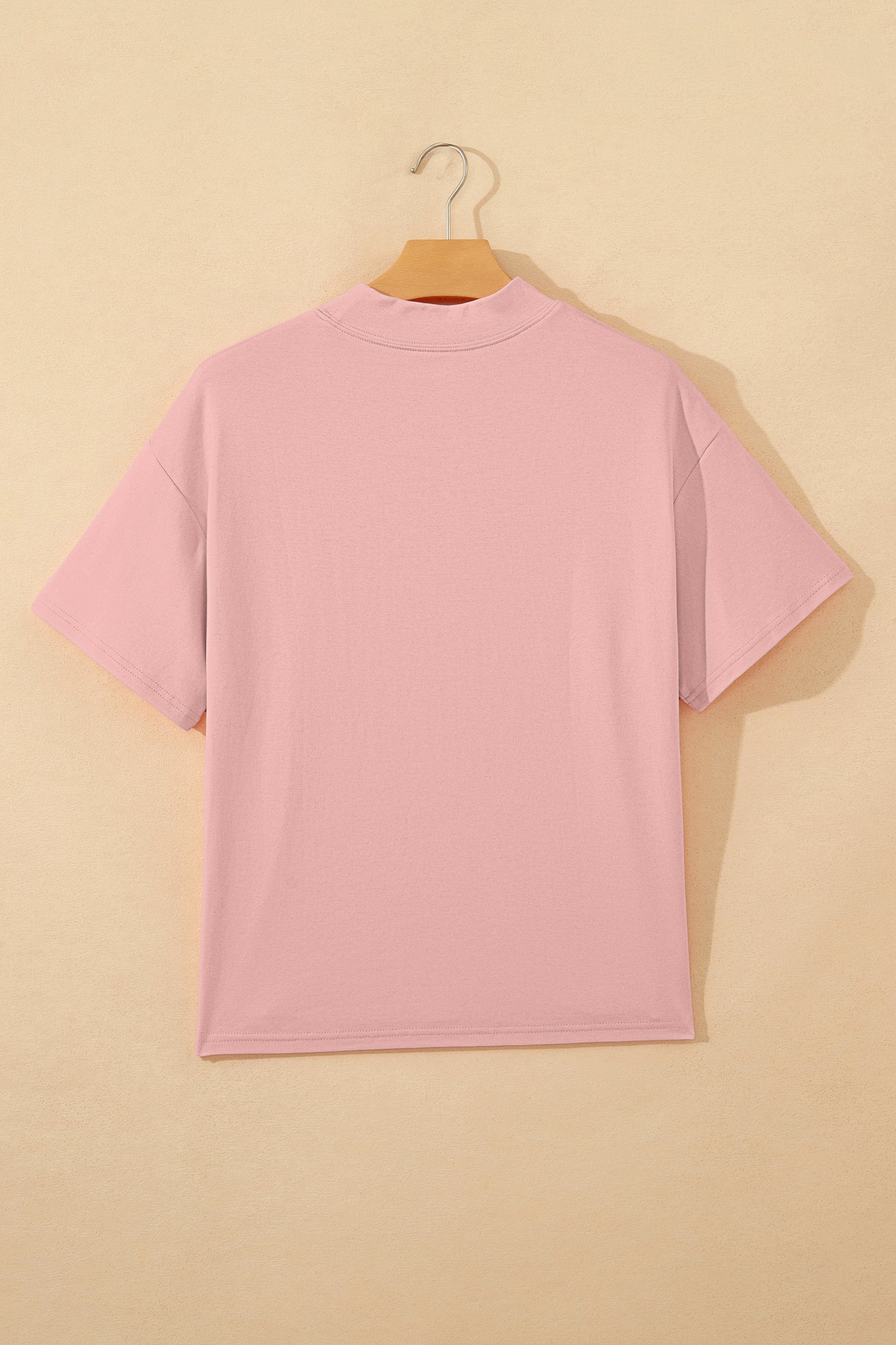 Solid Color High Neck Oversize Tee