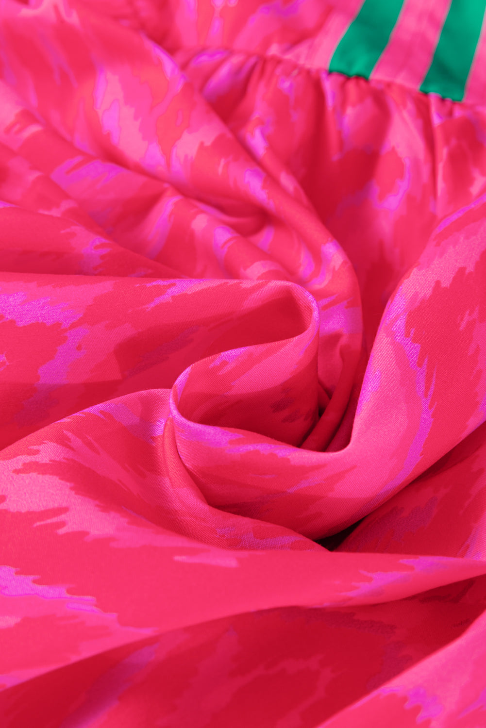 Watermelon Split Neckline Short Puff Sleeve Curvy Dress  (Warehouse Exclusive)