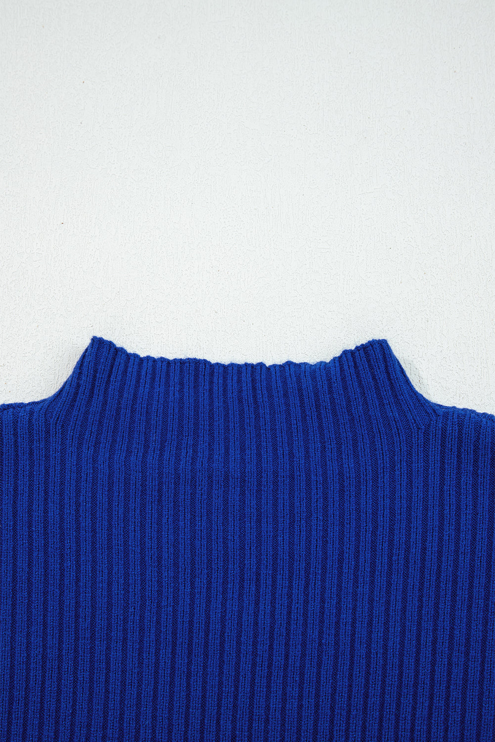 Dark Blue Pocket Ribbed Knit Short Sleeve Sweater Top (Warehouse Exclusives - Online only)
