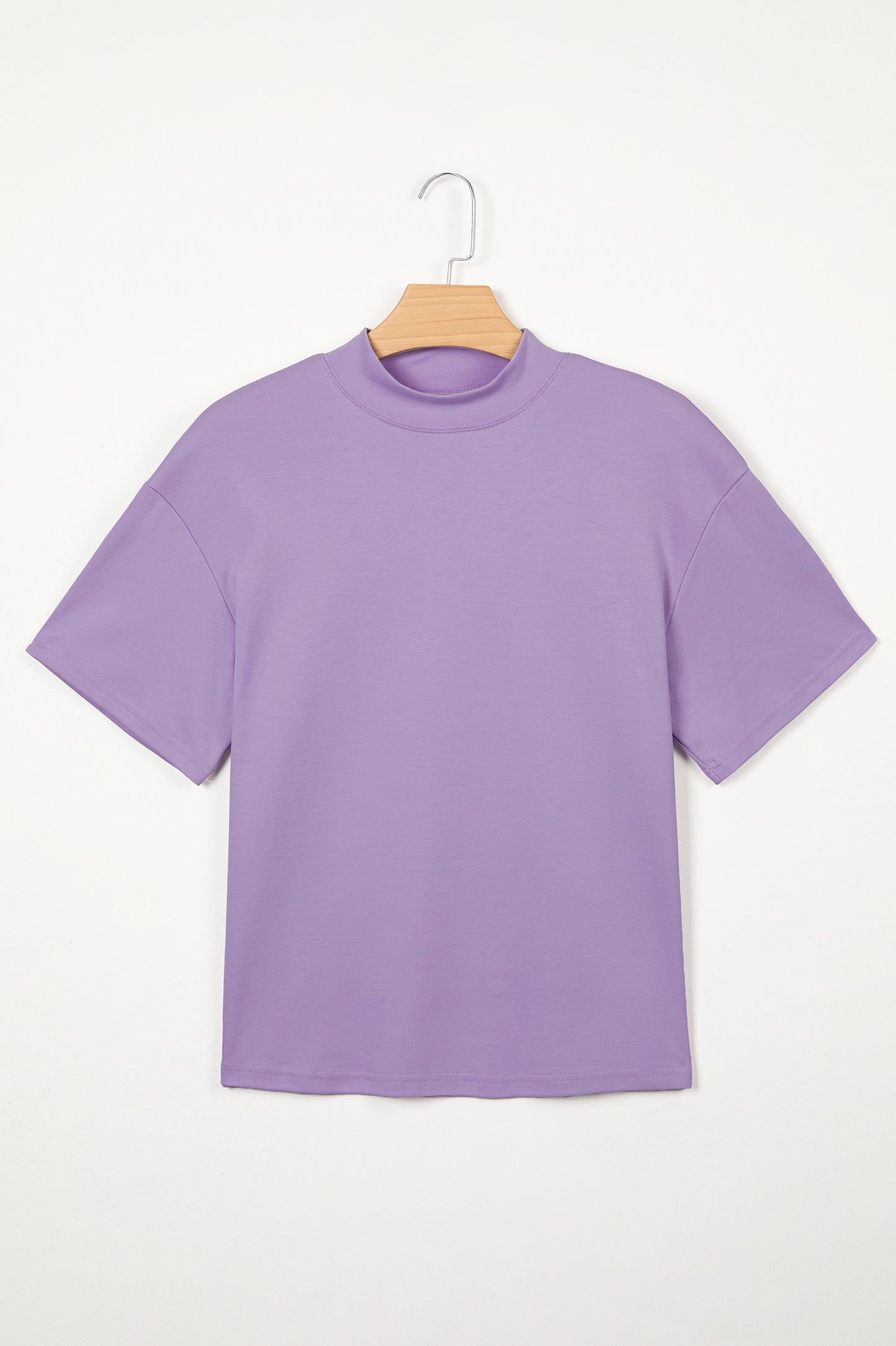 Solid Color High Neck Oversize Tee