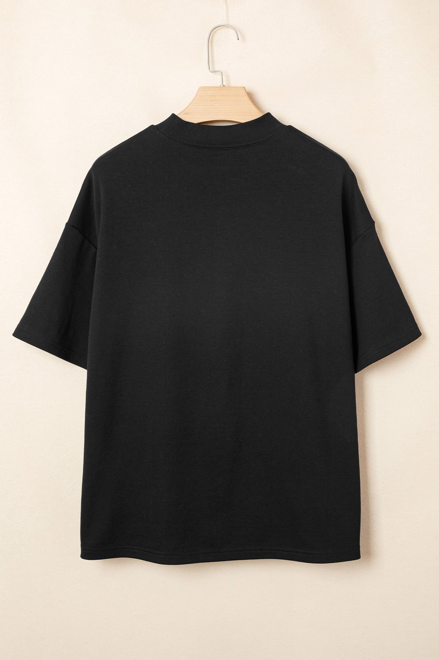 Solid Color High Neck Oversize Tee