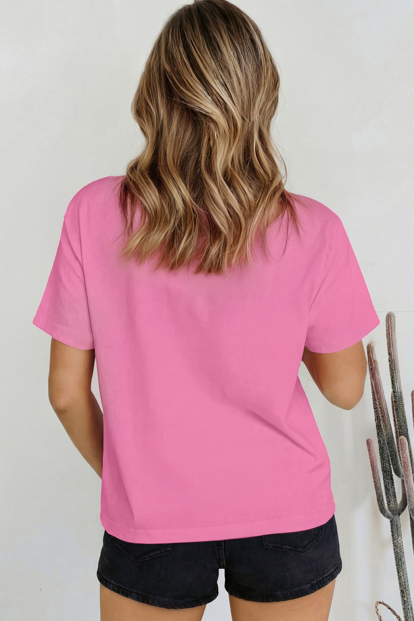Solid Color High Neck Oversize Tee