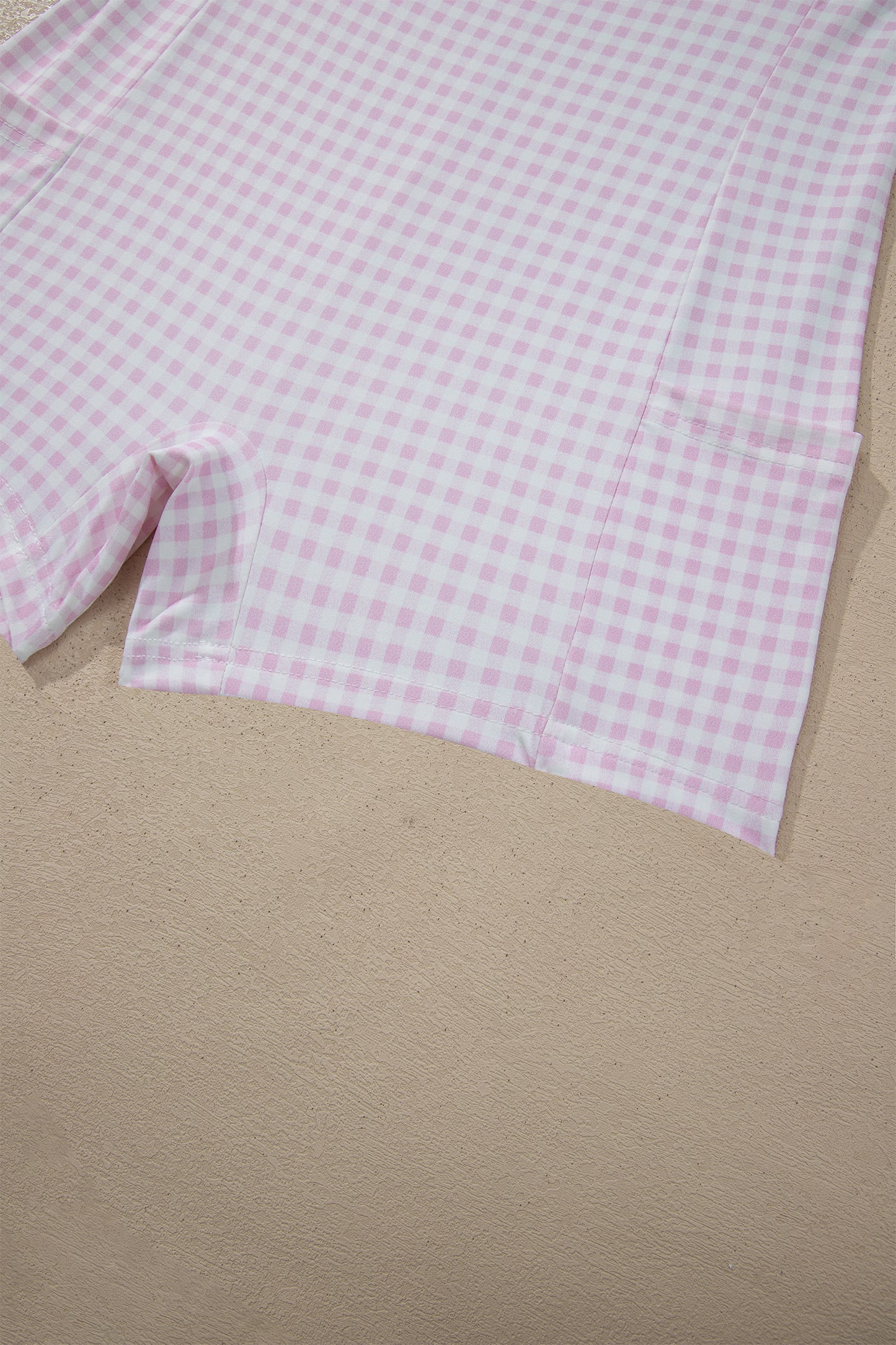 Faux Two Piece Gingham Contrast Loose Mini Dress