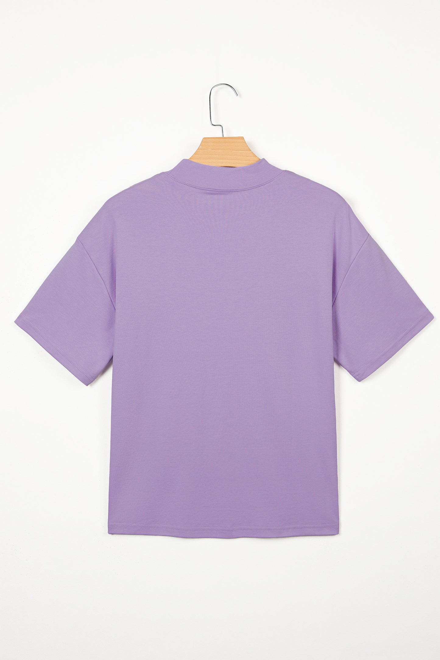 Solid Color High Neck Oversize Tee