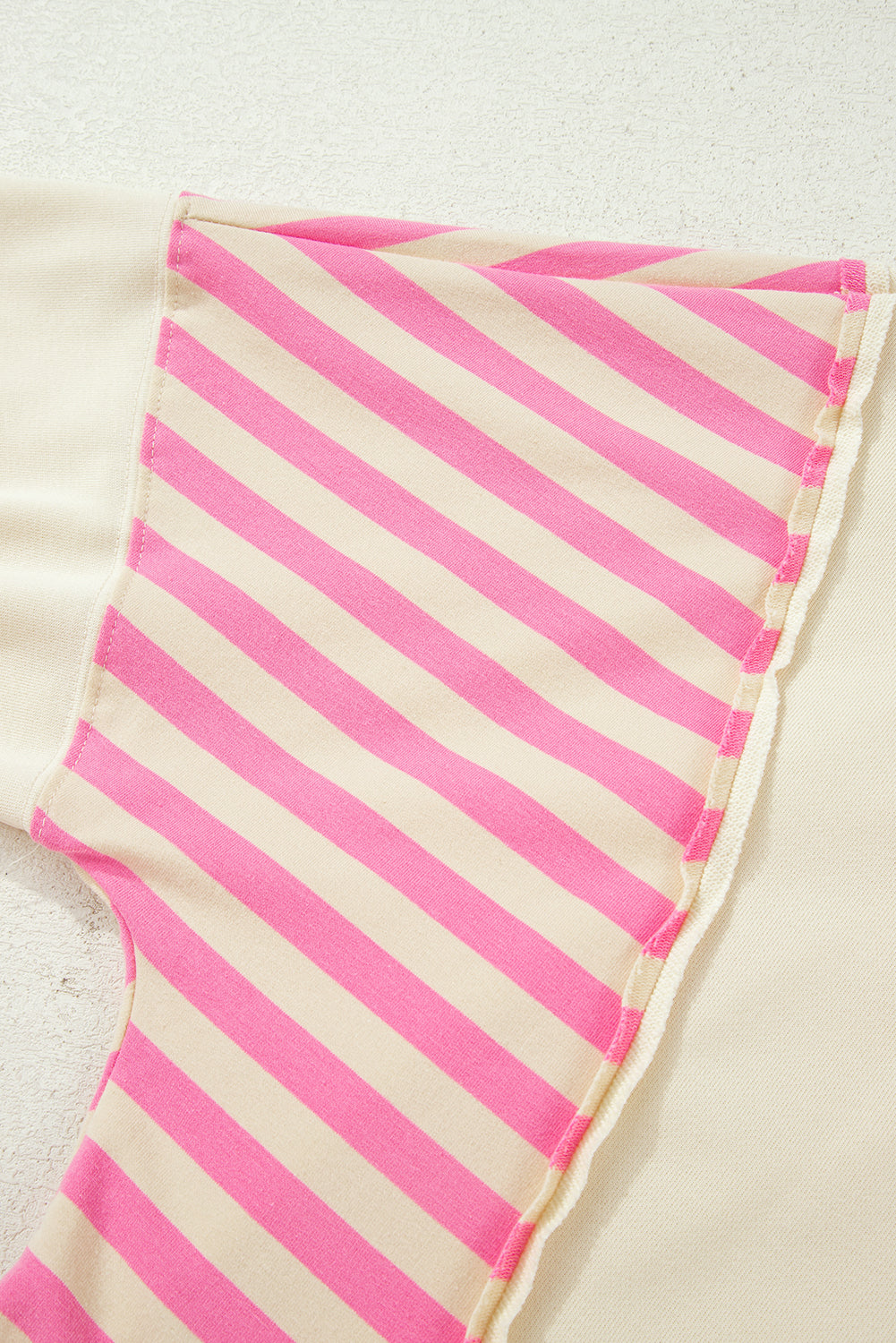 Plus size pink striped polo collar drop shoulder sweatshirt by Modern Grace, featuring a cozy hoodie and relaxed fit.