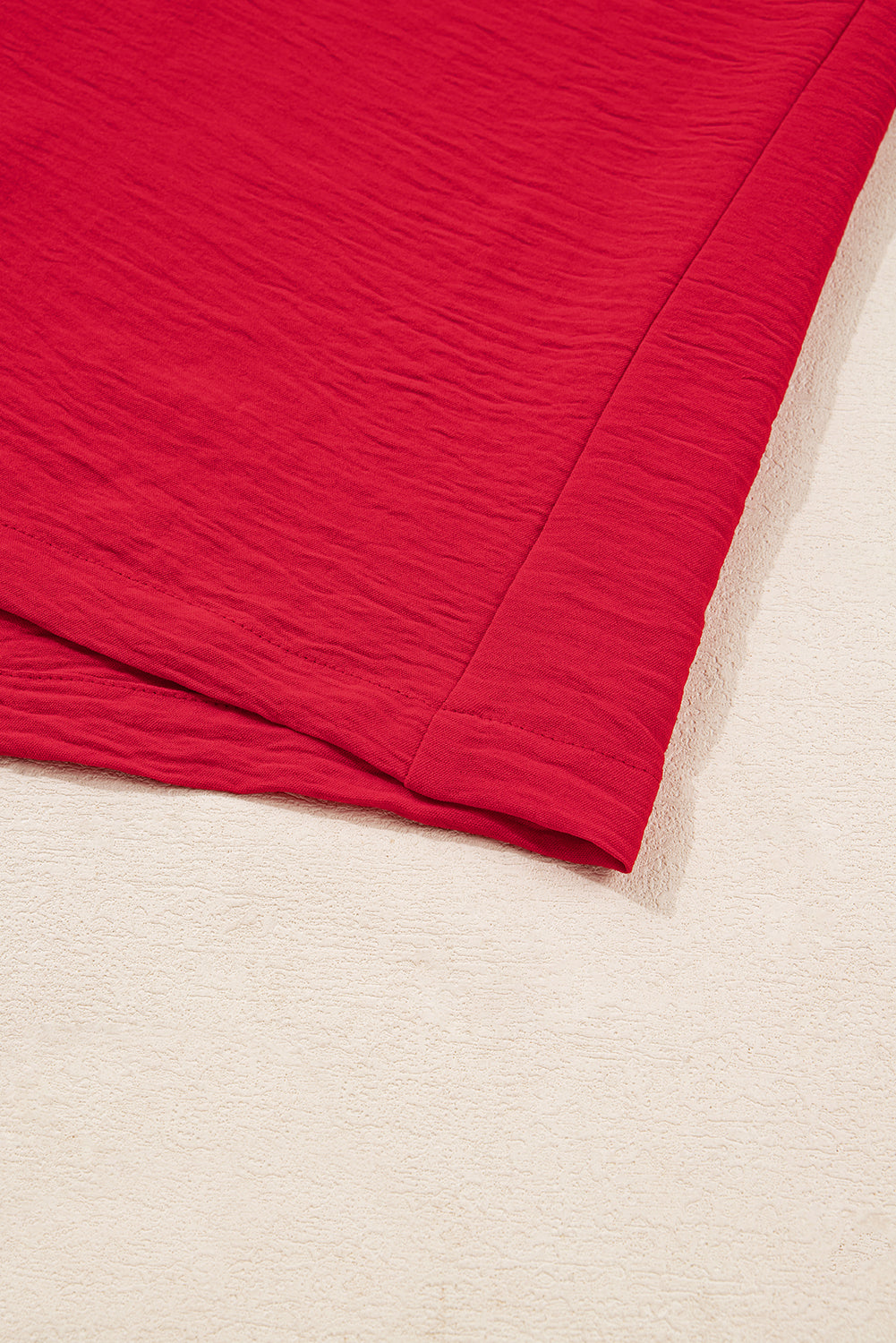 Fiery Red Plus Size Smocked Cuff Dolman Oversized Tunic Blouse (Warehouse Exclusives - Online only)