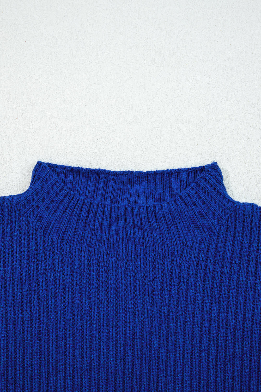 Dark Blue Pocket Ribbed Knit Short Sleeve Sweater Top (Warehouse Exclusives - Online only)