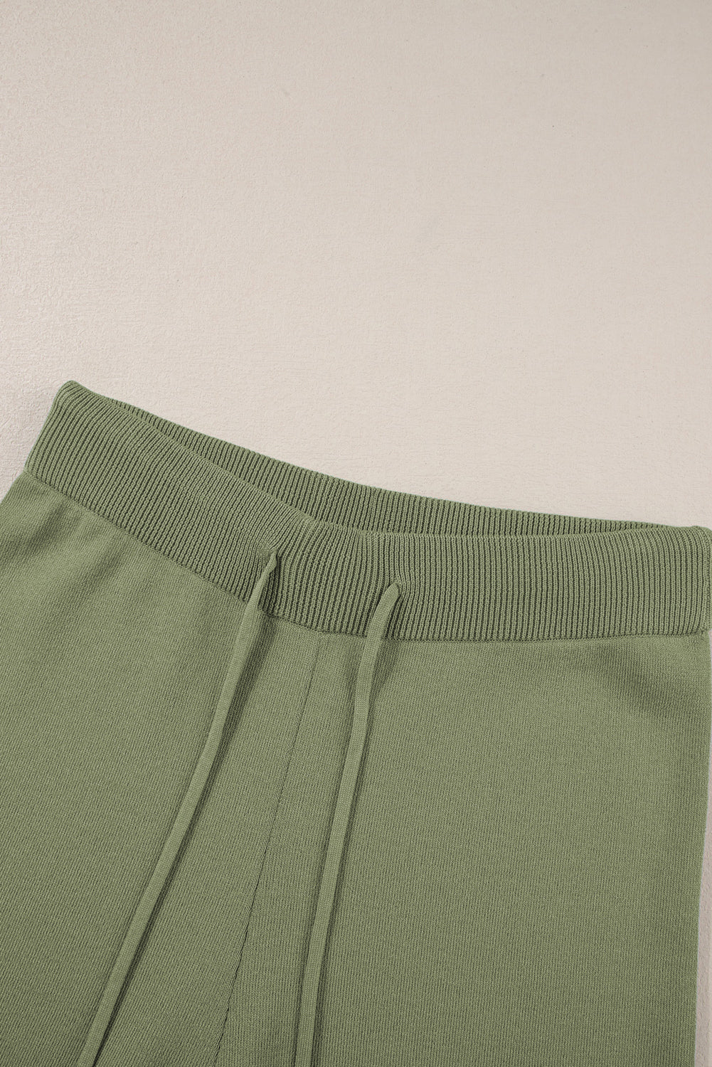 Green Trim Half Sleeve Top Drawstring Pants Loose 2pcs Sweater Suit (Online Only- Warehouse Exclusive)