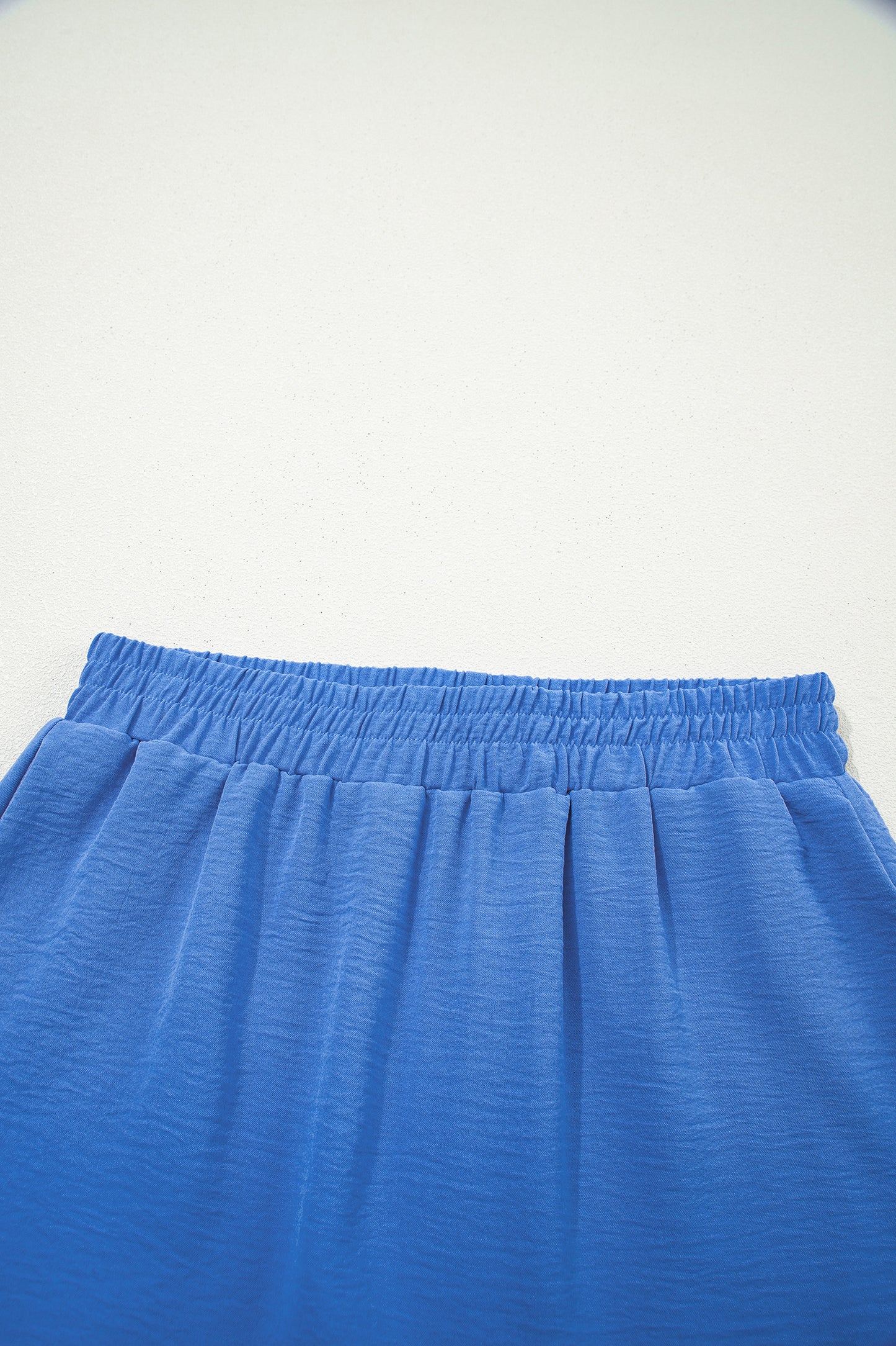 Blue Elastic Waist Casual Skort with Built in Shorts