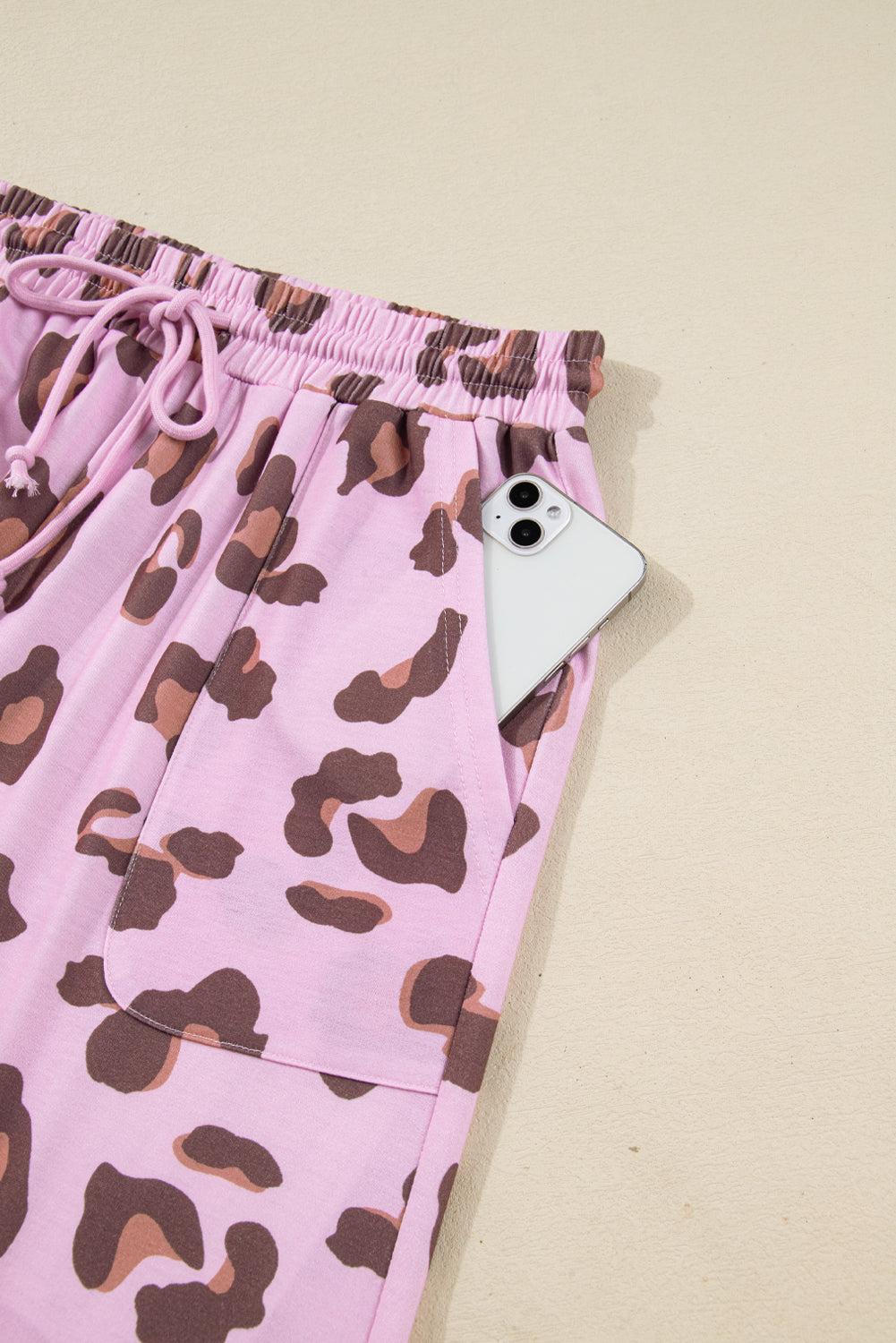 Pink Drawstring Leopard Print Pants (Warehouse exclusives- online only)