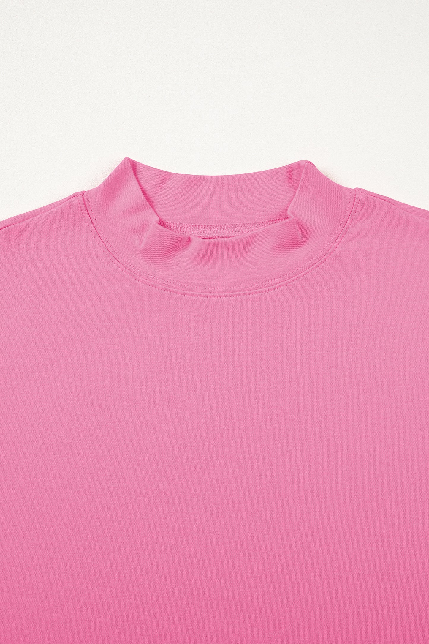 Solid Color High Neck Oversize Tee