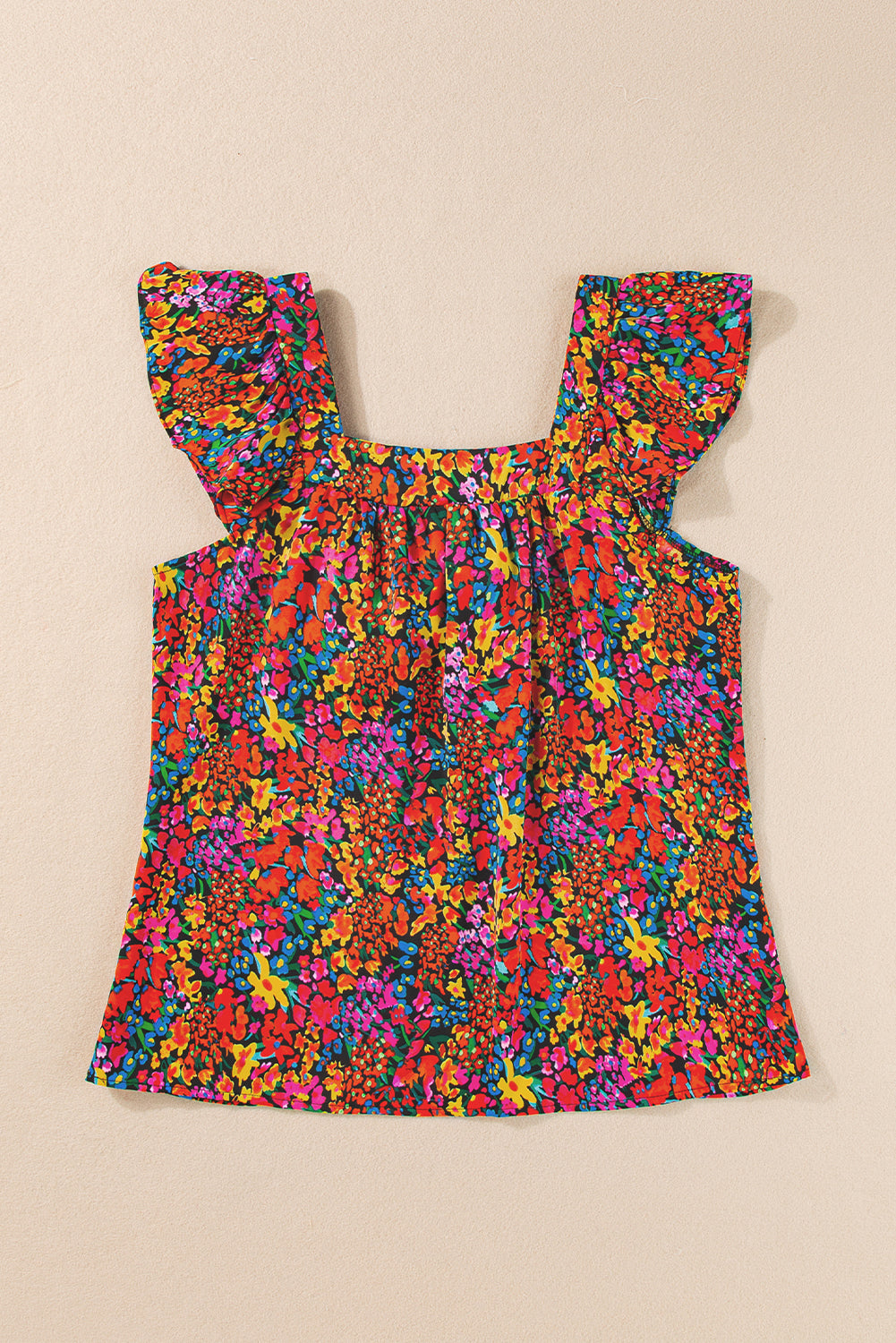 Multicolor Floral Bow Knot Blouse