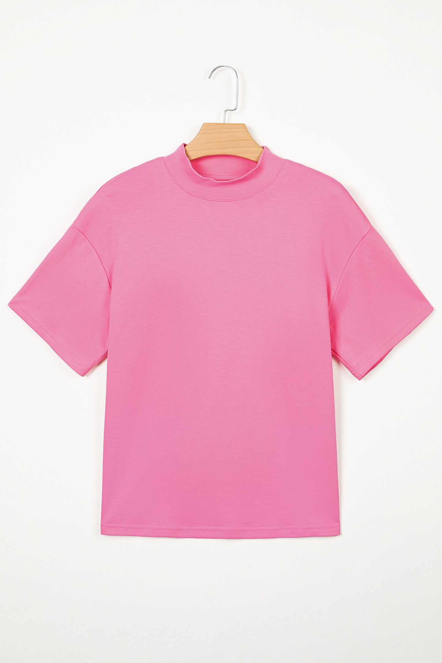 Solid Color High Neck Oversize Tee