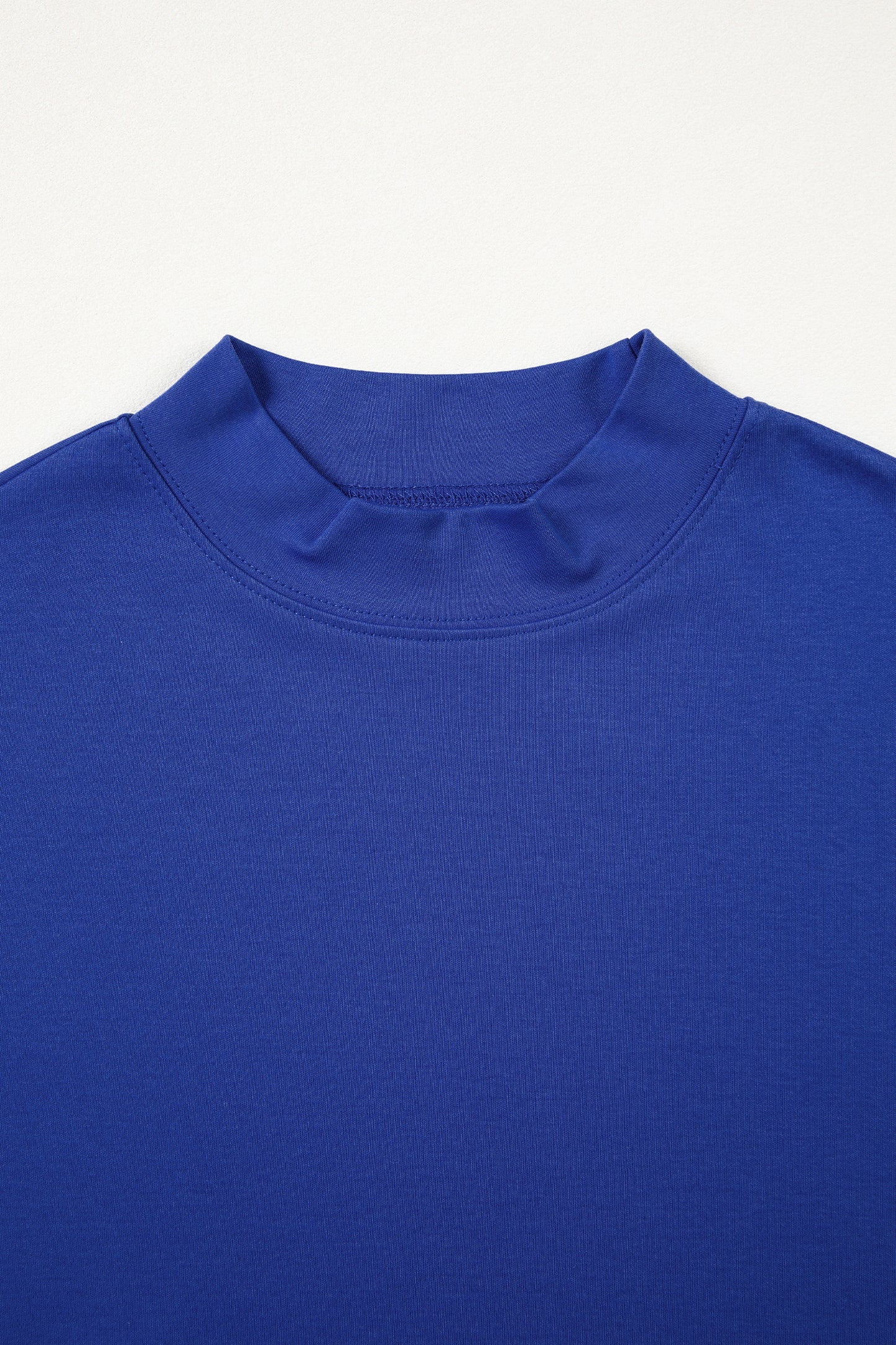 Solid Color High Neck Oversize Tee
