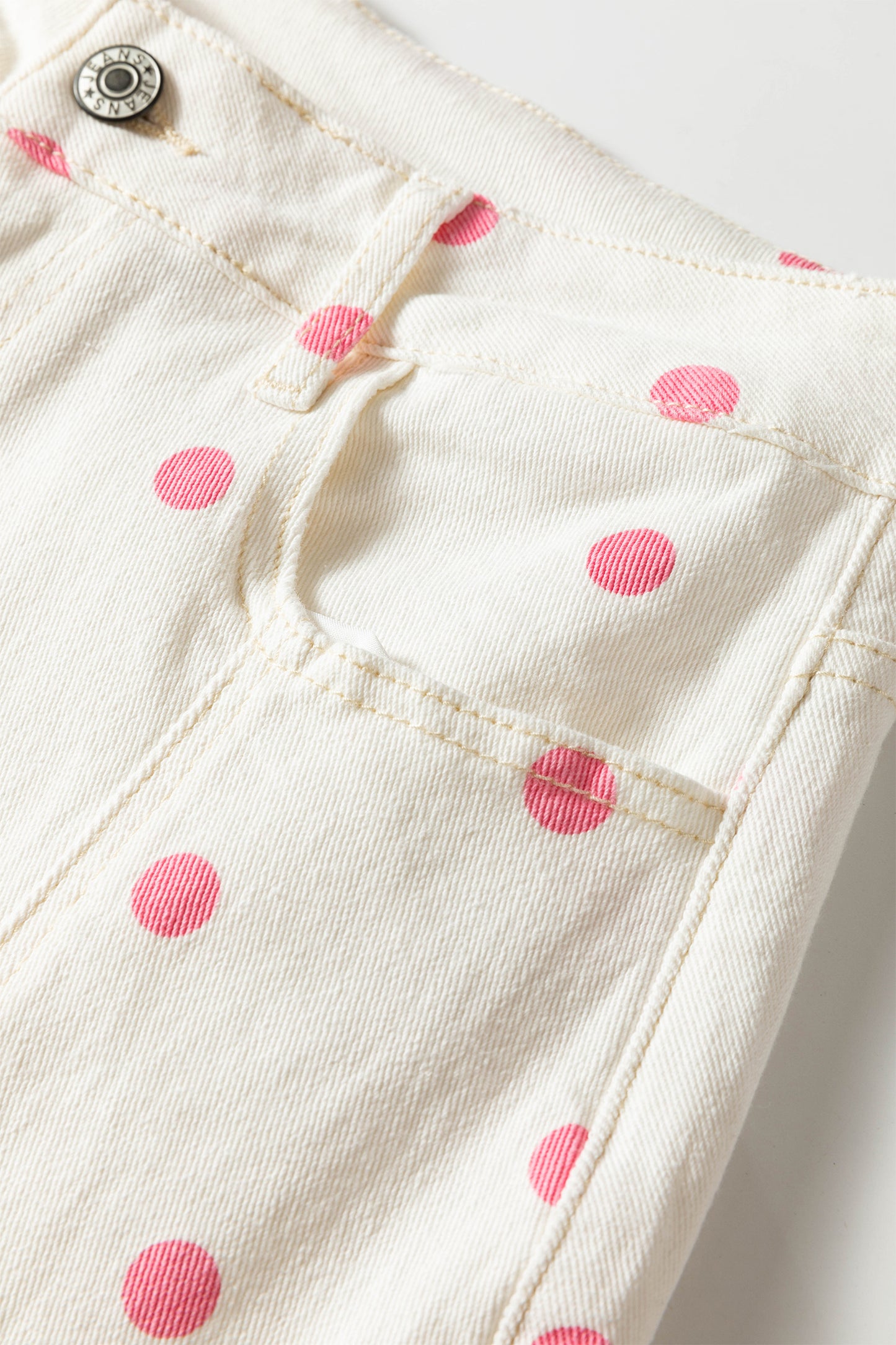 Tailored Seam Polka Dot Print Barrel Jeans