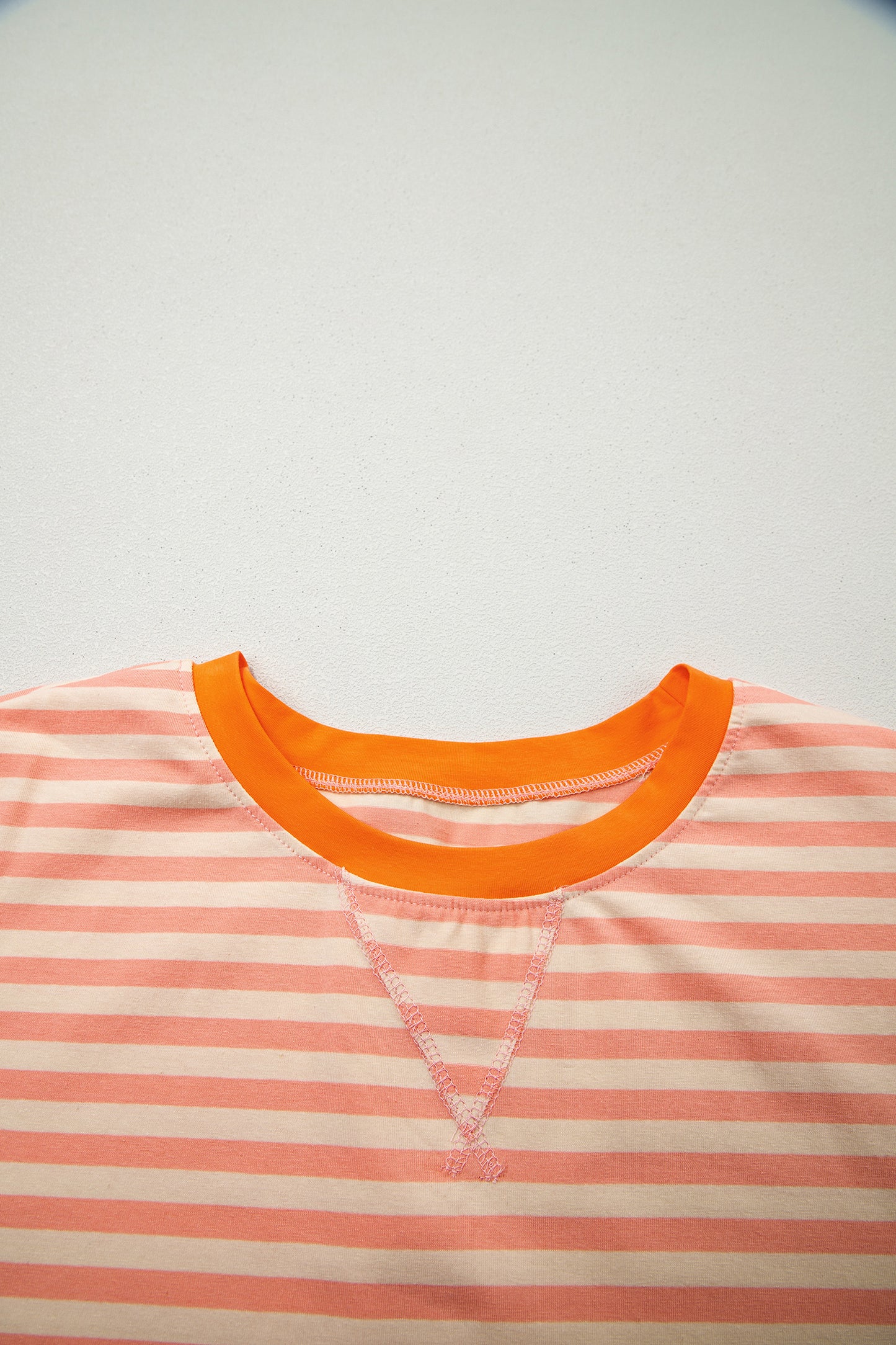 Curvy Stripe Drop Shoulder T Shirt and Shorts Plus Size Set