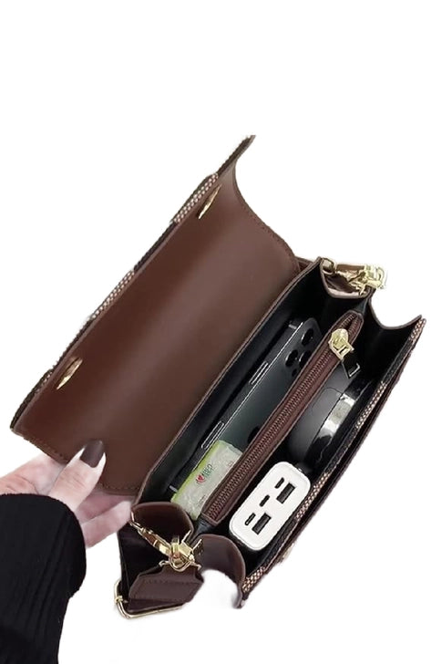 Upcycled LV Checker Chained Crossbody Bag (LV Logo is Authentic and has been repurposed onto a new bag)