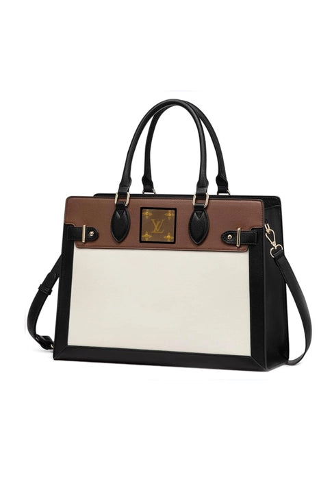 Upcycled LV 3 Tone Laptop Bag/Purse  (LV Logo is Authentic and has been repurposed onto a new bag)