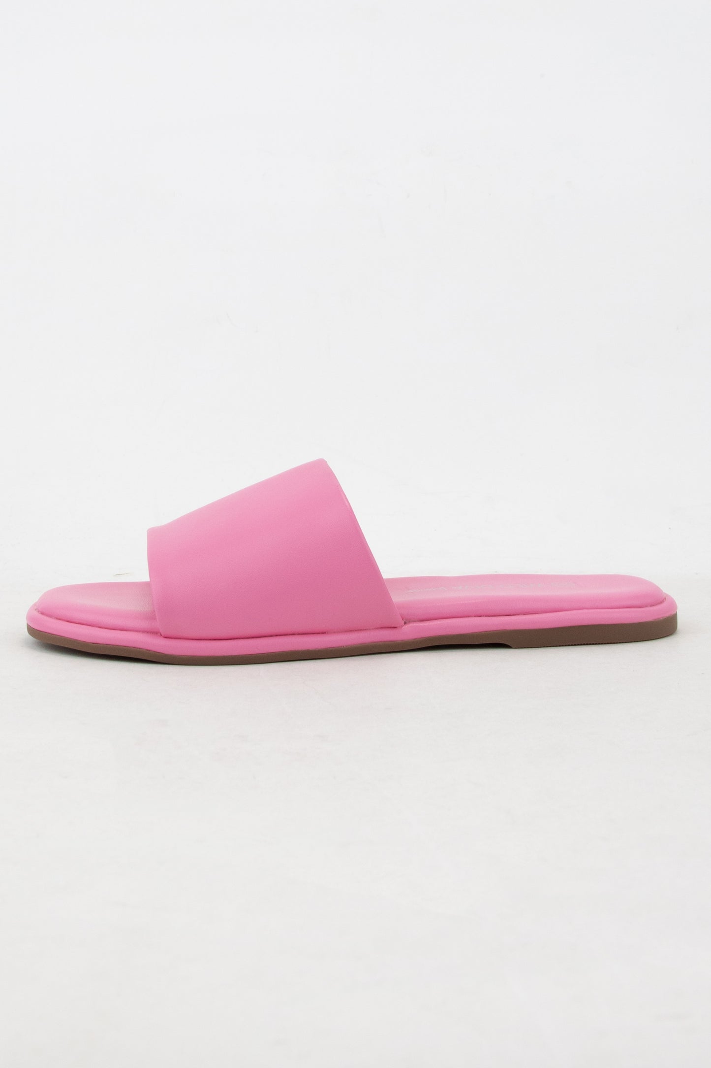 Pink padded sole slides by Modern Grace featuring comfortable cushioned soles and stylish open-toe design.