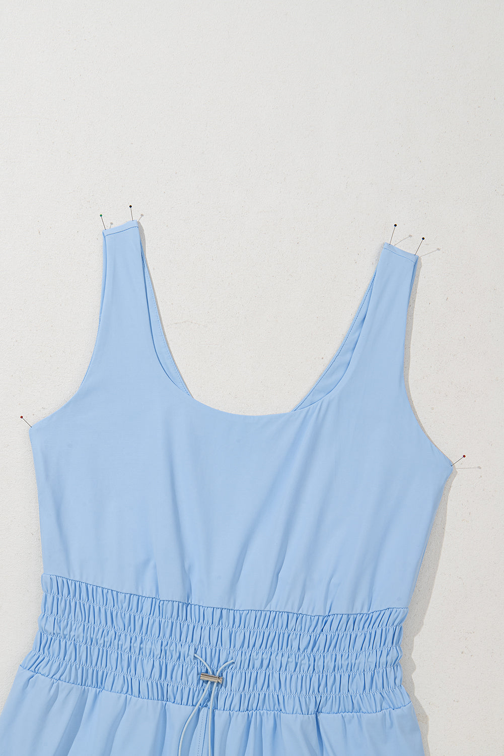 Sleeveless Drawstring Cinched Waist Romper (Warehouse Exclusive)