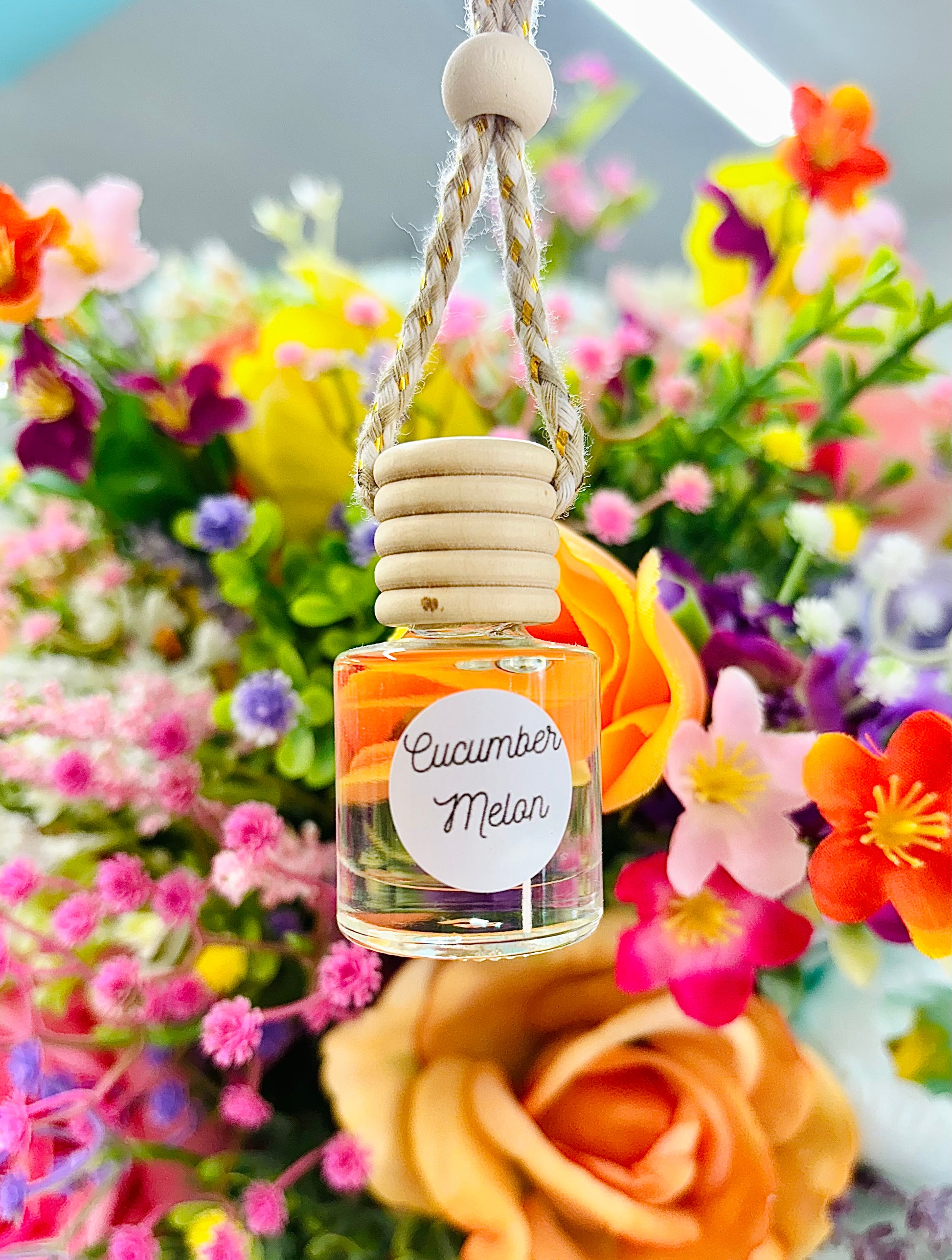 Modern Grace Car Diffuser Freshie with watermelon lemonade scent, featuring colorful design and multiple fragrance options.