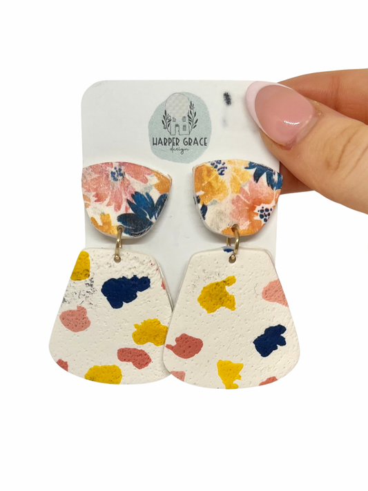 Terrazzo Floral Dangle Earrings