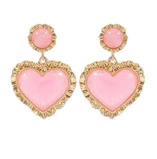Vintage framed heart drop earrings by Modern Grace, featuring elegant heart-shaped design with a vintage-inspired frame.