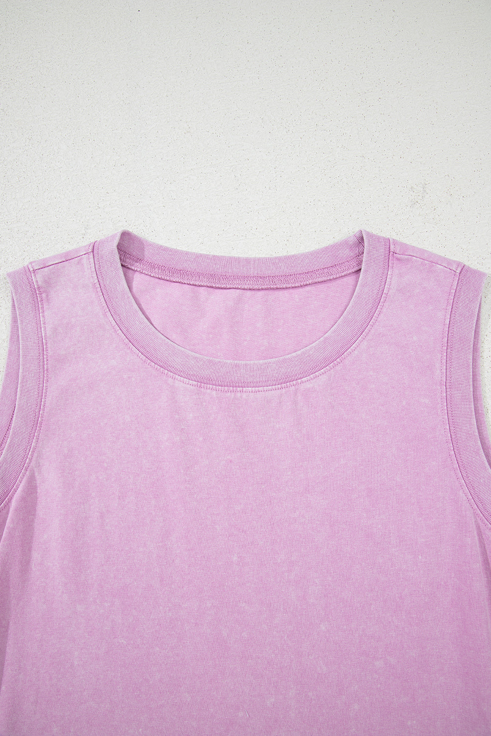 Purple Modern Grace mini tank dress with pockets, 100% cotton mineral wash, casual sleeveless dress, warehouse exclusive style.