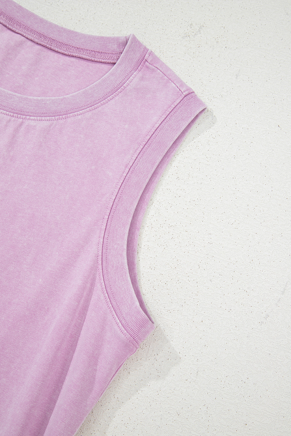 Modern Grace purple mini tank dress with pockets, made from 100% cotton mineral wash fabric, warehouse exclusive.