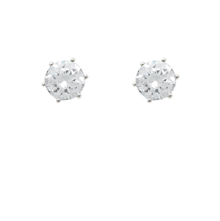 Modern Grace 8mm round rhinestone stud earrings with sparkling clear stones on silver-tone posts, stylish and elegant jewelry.