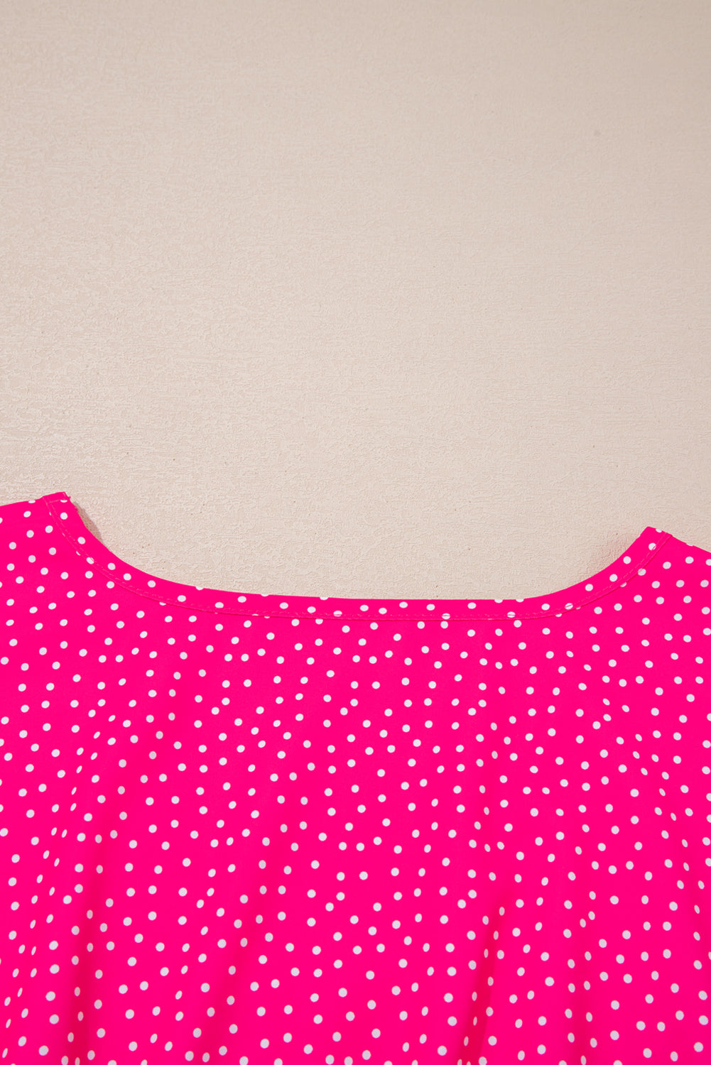 Modern Grace CurvyRose polka dot print plus size midi dress with ruffled high waist and smocked bodice, stylish and comfortable.