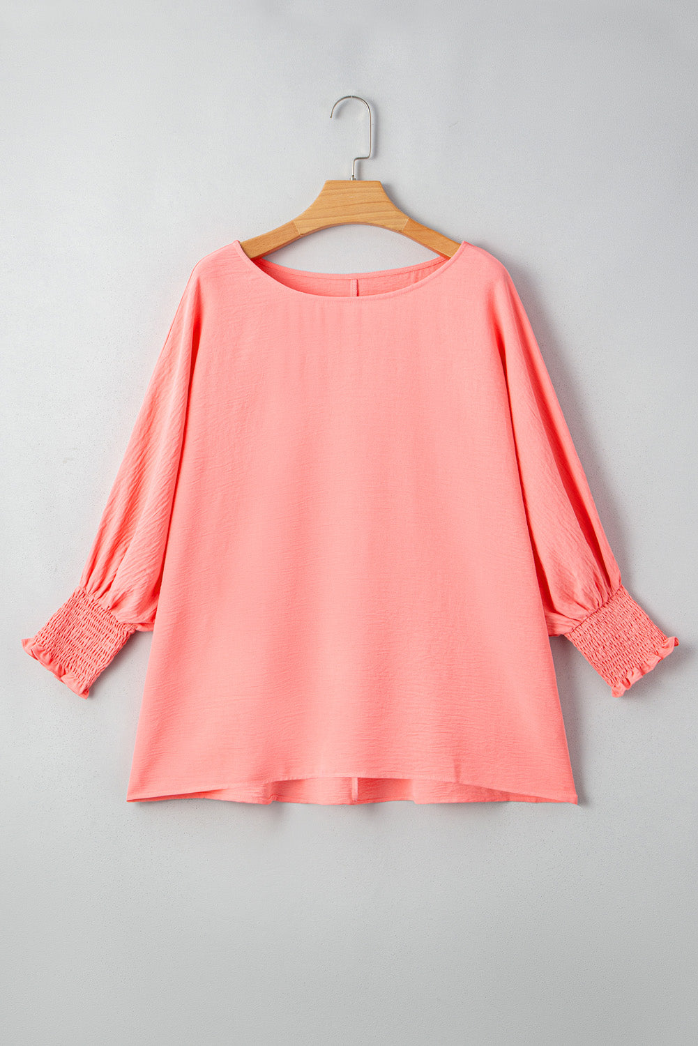 Peach Half Sleeve Plus Size Textured Blouse (Warehouse Exclusives)