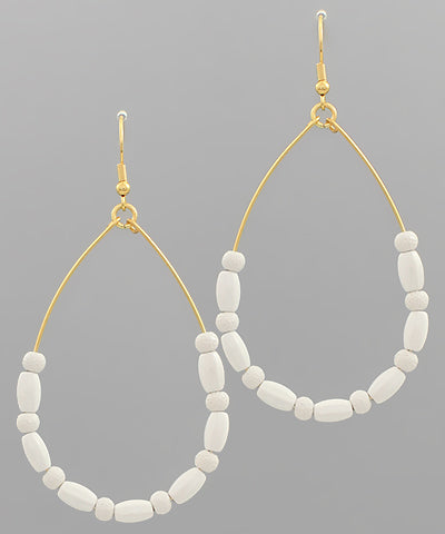Beaded teardrop earrings by Modern Grace featuring colorful beads and elegant teardrop shape for stylish accessories.