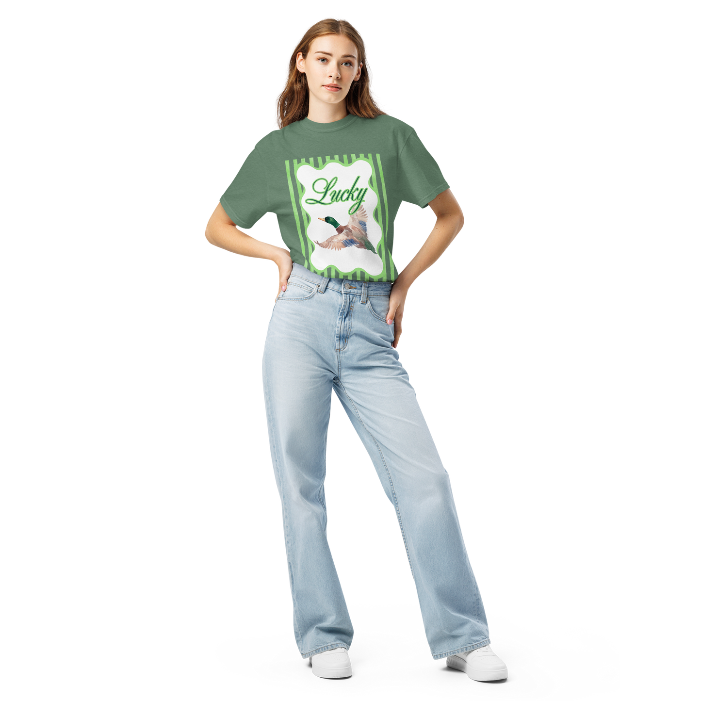 Lucky Duck Mallard T-Shirt - Unisex Garment-Dyed Heavyweight Comfort Colors Short Sleeve T-Shirt
