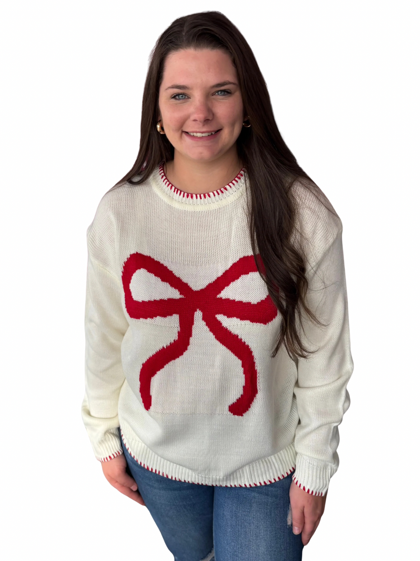 White Bow Sweater