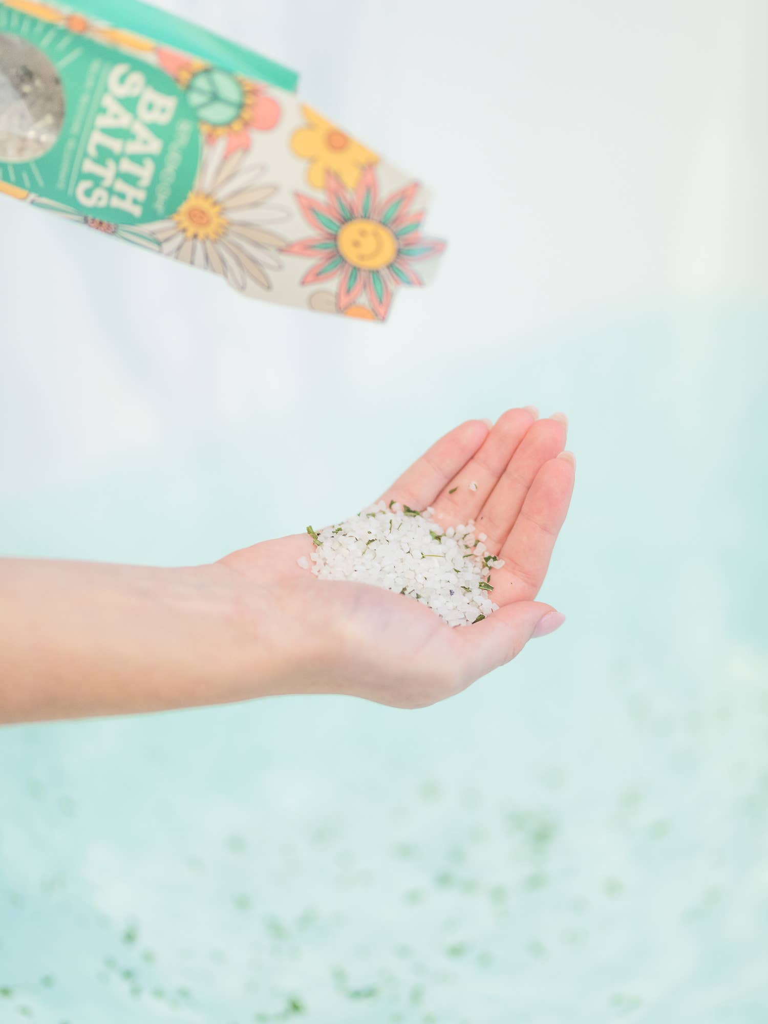 Studio Oh! Be All Smiles scented bath salts in a jar, showcasing colorful, fragrant bath and body products for a relaxing bath experience.