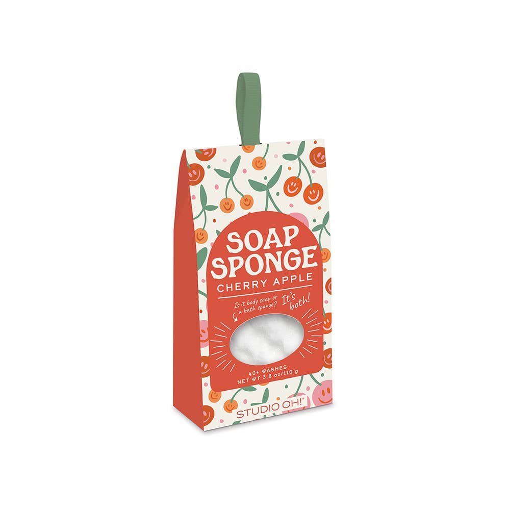 Studio Oh! Be All Smiles soap sponge for bath and body, featuring a colorful, smiling face design for skincare and cleansing.