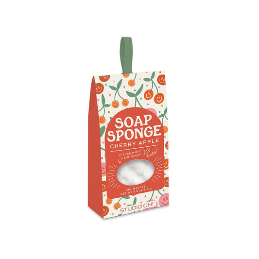 Studio Oh! Be All Smiles soap sponge for bath and body, featuring a colorful, smiling face design for skincare and cleansing.