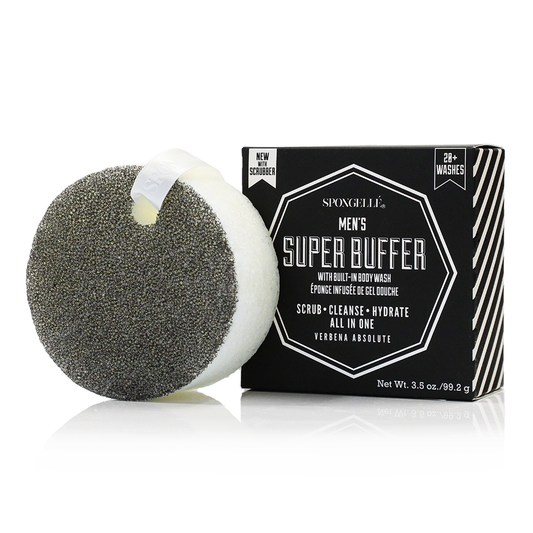 Spongelle 20+ Men's Super Buffer | Black Scrubber (Warehouse Exclusives-Online Only)